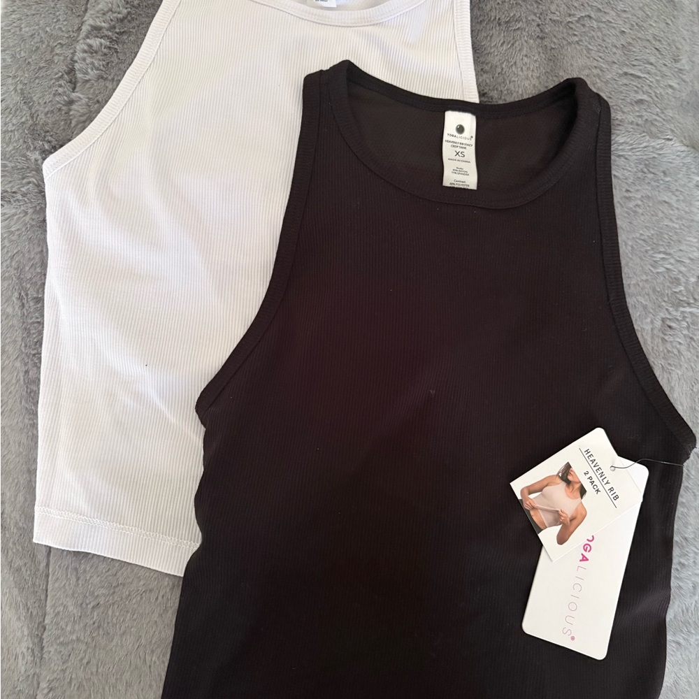 NWT Yogalicious Black and White Tank Tops